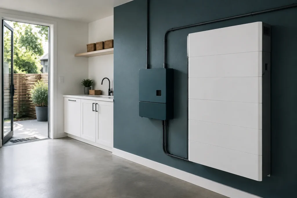 Illustrative home battery and inverter